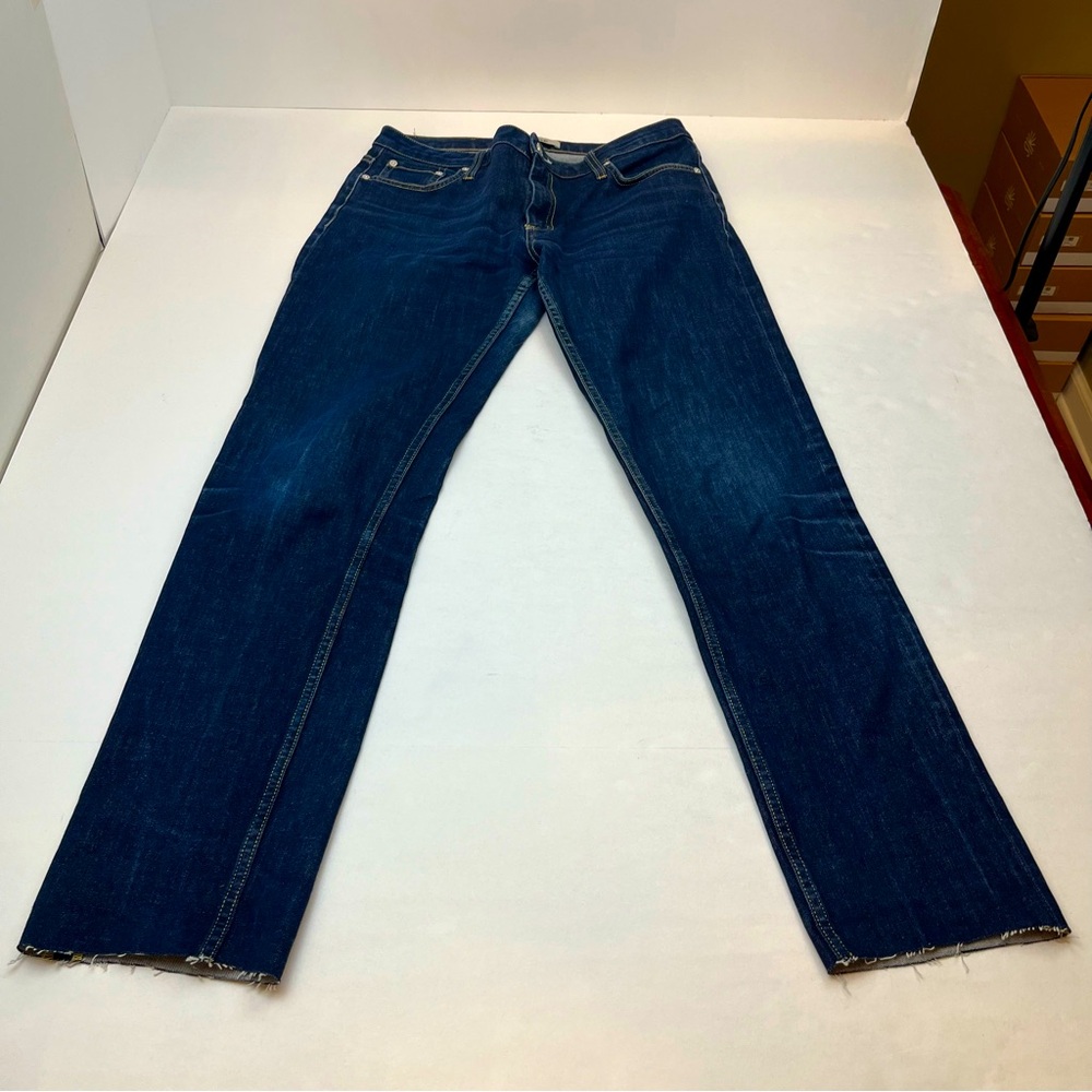 ACNE Flex S Wet Blue Denim Jeans Cotton Women 32 Waist See‎ Measurements *FLAW